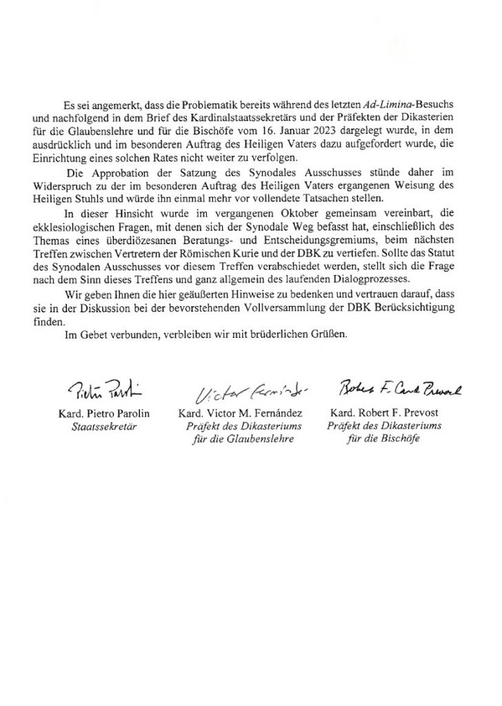 Papa acaba com cisma na Alemanha: texto completo da carta do Vaticano